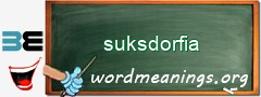 WordMeaning blackboard for suksdorfia